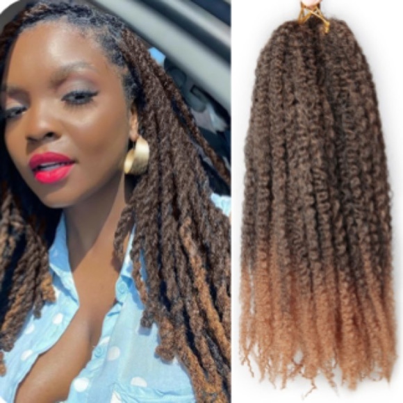 ZRQ 8 Packs Marley Afro Twist Braid 14 inch Ombre Brown Marley T1B/27 - Picture 5 of 10